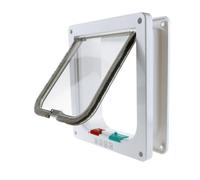 WEALTHKING 4-Way Locking Cat Flap - Durable Plastic Pet Door for Cats and Small Dogs - Easy Installation - Weather-Resistant (XL)