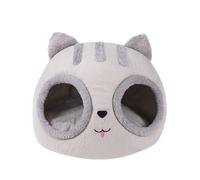 WEALTHKING Cozy Plush Cat Cave Bed - Adorable Panda Face Design Pet House with Ultra-Soft Wool Blend Material, Elevated Double Entry Design, Perfect Indoor Hideaway for Kittens and Adult Cats (M)