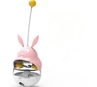 WEALTHKING Interactive Cat Toy Tumbler with Automatic Rolling Ball, Self-Playing Kitten Entertainment Device with Built-in Motion Sensor (Pink Rabbit)