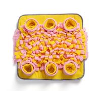 WEALTHKING Interactive Dog Snuffle Mat Pet Puzzle Toy Training Feeding Mat Mental Enrichment Stress Relief Brain Games Nose Work Mat with Multiple Hidden Compartments (yellow)