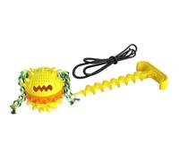 WEALTHKING Interactive Dog Toy with Suction Cup & Rope - TPR Material Puppy Chew Ball - Self-Playing Tug Toy with Molar Cleaning Design - Pet Entertainment Training Ball with Cotton Ropes