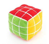 WEALTHKING Interactive Puzzle Cube Toy for Dogs & Cats - Snuffle Mat Slow Feeder - Brain Teaser Treat Dispenser - Boredom Buster for Pets - Washable Polar Fleece Fabric (20cm)