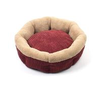 WEALTHKING Premium Plush Round Pet Bed, Luxurious Corduroy & Sherpa Cushion Donut Cuddler for Cats & Small Dogs, Deep Bolster Design for Head & Neck Support, Machine Washable Cozy Sleeping Mat