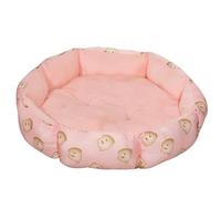 WEALTHKING Premium Round Pet Bed with Adorable Bear Pattern, Plush Cushioned Dog Bed with Raised Sides for Small Medium Dogs Cats, Super Soft PP Cotton Filling Puppy Sofa Bed for Indoor (M)