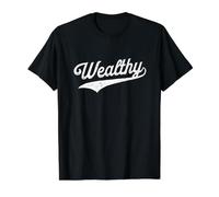 Wealthy - Retro Collegiate Nostalgic Sports University Style Value Graphic T-Shirt, Men, Black, M