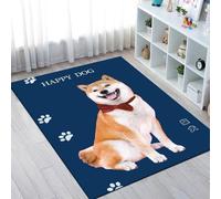 WealthyNest 3D Dog Animal Rug Cartoon Pet Carpet Cute Cat Area Rug Non-slip Wipeable No-Wash Suitable for Living Room, Bedroom, Children's Room Crawling Carpets (D,140 * 200cm)