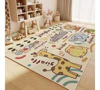 WealthyNest Children's Cartoon Animal Carpet 3D Giraffe Rug Cute Elephant Area Rug Non-slip Wipeable No-Wash Suitable for Living Room, Bedroom, Children's Room Crawling Carpets (A,80 * 120cm)