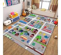 WealthyNest Children's City Car Race Track Rug, 3D Rectangular Area Rug, Soft Large Non-slip Washable for Living Room, Children's Room, Bedroom (B,60 * 90cm)