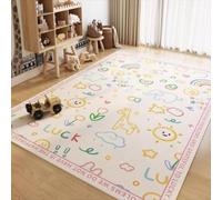 WealthyNest Children's Pet Dog Carpet 3D Animal Rug Short Pile Bear Area Rug Non-slip Wipeable No-Wash Suitable for Living Room, Bedroom, Children's Room Crawling Carpet (H,50 * 80cm)