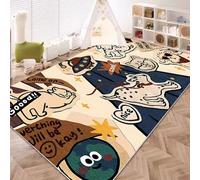 WealthyNest Children's Pet Dog Carpet 3D Animal Rug Short Pile Bear Area Rug Non-slip Wipeable No-Wash Suitable for Living Room, Bedroom, Children's Room Crawling Carpet (A,50 * 80cm)