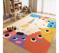 WealthyNest Children's Pet Dog Carpet 3D Animal Rug Short Pile Bear Area Rug Non-slip Wipeable No-Wash Suitable for Living Room, Bedroom, Children's Room Crawling Carpet (E,50 * 80cm)