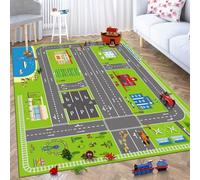 WealthyNest Children's Play Track Carpet 3D City Car Interactive Carpet Large Non-slip Washable Suitable for Living Room, Children's Room, Bedroom (D,50 * 80cm)