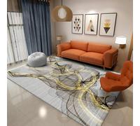 WealthyNest Geometric Abstract Area Rug Modern Simple Rug Living Room Rugs Bedroom Soft Short Pile Large Washable Non-slip Area Rugs (D,80 * 160cm)