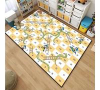 WealthyNest Kids Playmat Rug, Cartoon Snake and Ladder Board Game Pattern Rugs,Low-pile, Washable, Non-slip Area Rug, Suitable for Children's Rooms, Living Rooms, and Bedrooms. (P,100 * 160cm)