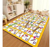 WealthyNest Kids Playmat Rug, Cartoon Snake and Ladder Board Game Pattern Rugs,Low-pile, Washable, Non-slip Area Rug, Suitable for Children's Rooms, Living Rooms, and Bedrooms. (F,60 * 90cm)
