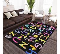 WealthyNest Kids Playroom Rug, Baby Crawling Mat for Learning ABC, Numbers, Letters, Non-slip Educational Rugs, Suitable for Classroom, Nursery and Kids Room Decoration (K,50 * 80cm)