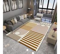 WealthyNest Living Room Rugs Modern Simple Rug Geometric Abstract Area Rug Bedroom Soft Short Pile Large Washable Non-slip Area Rugs (H,140 * 200cm)