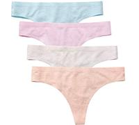Wealurre Women's Cotton Thong Breathable Panties Low Rise Underwear