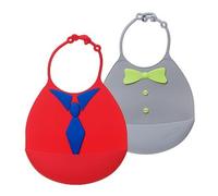 Weaning Bib Pack with Food Catcher -Catch All! Waterproof, Washable Soft Silicone Perfect for Feeding Babies and Toddlers. Easy Wipe Clean, Dishwasher Safe, Soft, Easy roll and Light for Travel.