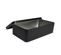 WEANOS Black Metal Tin Box Lids - Large Containers, Holder for Keeping Car Keys, Cookie, Pencil Case, 8.2 x 4.7 x 2.4 inch
