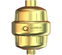 weAQUA Heavy Duty NO BS Shower Filter - 99% Removal for Hard Water, Chlorine, Fluoride, Heavy Metals, Micro-life, Organics and More (Matte Gold)