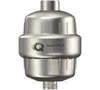 weAQUA Heavy Duty NO BS Shower Filter - 99% Removal for Hard Water, Chlorine, Fluoride, Heavy Metals, Micro-life, Organics and More (Brushed Nickel)