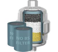 weAQUA Plus Shower Filter with Extra Cartridge for UK Hard Water - 99% Removal of Chlorine, Fluoride - Reduces Limescale, Dryness, Irritation, Eye Redness - Fits Electric Showers, Shower Heads