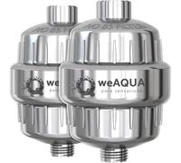 WeAQUA Premium Heavy Duty Shower Filter Family 2 Pack - Advanced 99% Removal System for Hard Water, Chlorine, Fluoride & Heavy Metals - Universal Fit Shower Head Filter