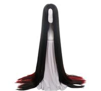 Wear and Go Glueless 150cm/59" Super Long Straight Black Red Synthetic Hair, Parting Cosplay Wig for Party