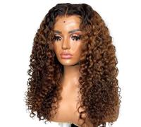 Wear and Go Glueless 26 Inch Curly Lace Front Deep Wave Wigs for Black Women,HD Glueless Wig Pre Plucked Afro Kinky Synthetic Hair