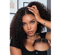 Wear and Go Glueless Curly Bob Wig Human Hair Pre Plucked for Beginners, Deep Wave No Glue Wigs, Pre Cut Transparent Lace Front Wigs Natural Hairline for Women 200% Density