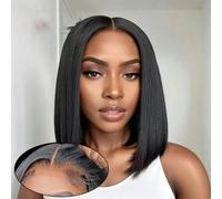 Wear And Go Glueless Wig Human Hair Ready To Wear Short Wigs For Women Transparent HD Pre Cut Lace Human Wig Human Hair Wig-16inches-180%