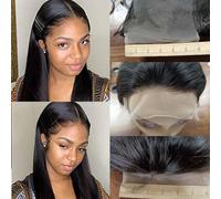 Wear and Go Glueless Wigs Human Hair Pre Plucked Pre Cut 6x6 Straight Lace Front Wigs for Women No Glue Hd Lace Front Closure Ready to Wear Wigs 180% Density 12 Inch Natural Black