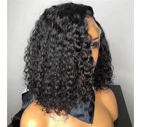 Wear And Go Short Curly Bob Wigs Human Hair Water Wave Glueless Deep Wave Lace Front Wigs For Women