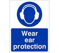 Wear Ear Protection Sign 150mm x 200mm - Self Adhesive