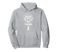 Wear For Change: Citrus Activism Inspiration Pullover Hoodie, Adult Unisex, Heather Grey, S