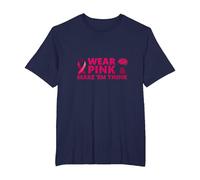 Wear Pink & Make 'Em Think: Cancer Awareness Inspiration T-Shirt, Men's Big and Tall, Navy, 4X Tall