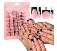 Wear Press-on Manicure Collection Matte French Design Acrylic 30 Piece Finger Toe Set for At-Home Changes Matte Press on Manicure French Tip False Tips Acrylic Finger Toe Pieces Wear Home