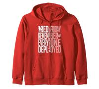 Wear Red Friday Deployment Support Our Troops Women Men Kids Zip Hoodie