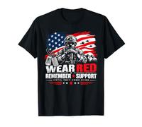 Wear Red Remember Support Until They Come Home Military US T-Shirt