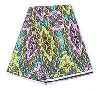 Wear Resistant African Wax Dyed Fabric 6 Yards of Vibrant Polyester for Ethnic Style Apparel (FP6517)