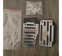 Wear-Resistant Aluminum Pedal Covers Manual Shift Cars(Automatic Silver) | Increases friction, prevents wet for sole slipping, safe driving, manual transmission, brake clutch gas