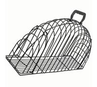 Wear Resistant PET Bathing Cage for Cats and Small Dogs | Stainless Steel Mesh, Breathable Hollow Design, Top Buckles, Safe Grooming Use, Black Finish