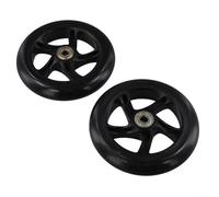 Wear Resistant Scooter Wheel Pair Two PU Replacement Wheels Perfectly Suited to Various Uses (125mm*24mm black)