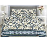 Wear & Snug Duvet Cover Set 4 Pcs Polycotton Complete Bedding Set Printed Quilt Cover With Pillow Cases And Extra Fitted Sheet Easy Care Breathable Duvet Cover Sets (Single, Floral Design)