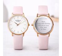 Wear We Met Women's Personalised Blanc Watch Rose Gold Bezel - Engraved in Baby Pink | Size: 1 Pack Wear We Met Baby Pink 1 Pack