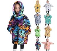 Wearable Blanket Hoodie for Toddlers Girls Oversized Winter Warm Sherpa Fleece Cute Graphic Hooded Sweatshirt With Pocket Kids Cozy Comfort Onesie (Mint Green, 2-6 Years)