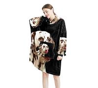 Wearable Blanket Hoodie,Oversized Hooded for Women,Comfy Sweatshirt Dalmatians Dog Stick Out the Tongue