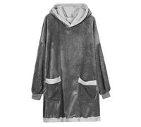 Wearable Blanket Soft Heated Blanket Hoodie Portable USB Heated with Pockets Flannel Cordless Hoodie for Dark Gray Wearable