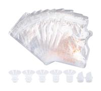 Wearable Breast Pump Flange Inserts, Silicone Breast Pump Flange Inserts Set with Duckbill Valve and Milk Bags, 6 Sizes 13mm 15mm 17mm 19mm 21mm 24mm for Comfortable Pumping and Mi
